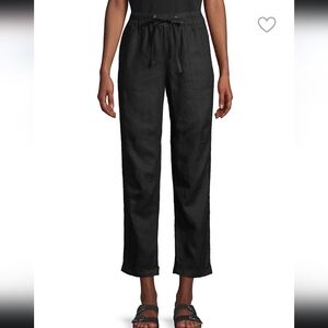 NWOT Lord & Taylor Black Cropped Linen Pants